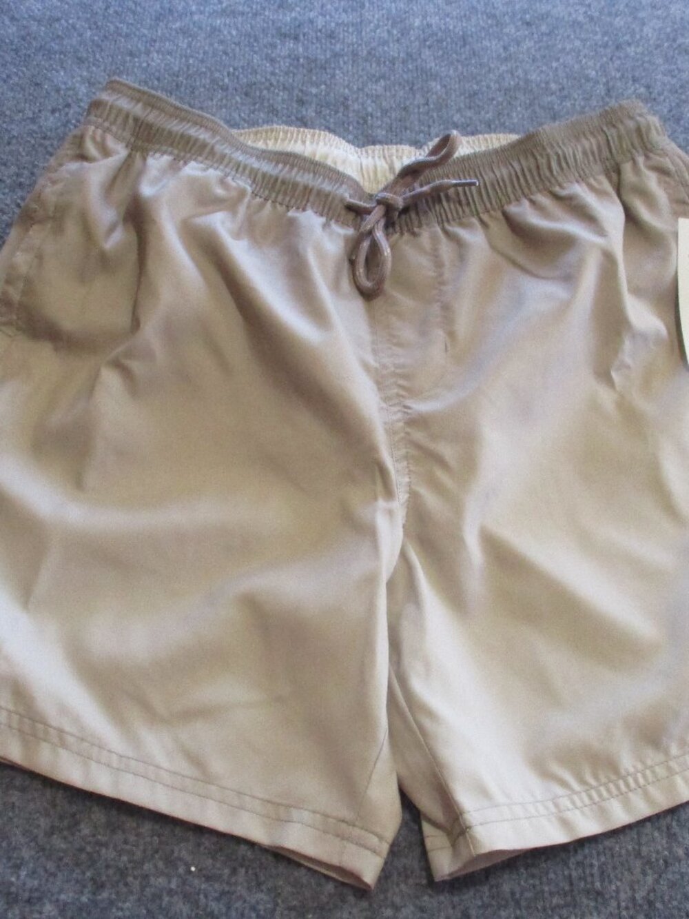 No Boundaries Elastic Waist Swim Short Beige Women Medium (32-34) Quick Dry
